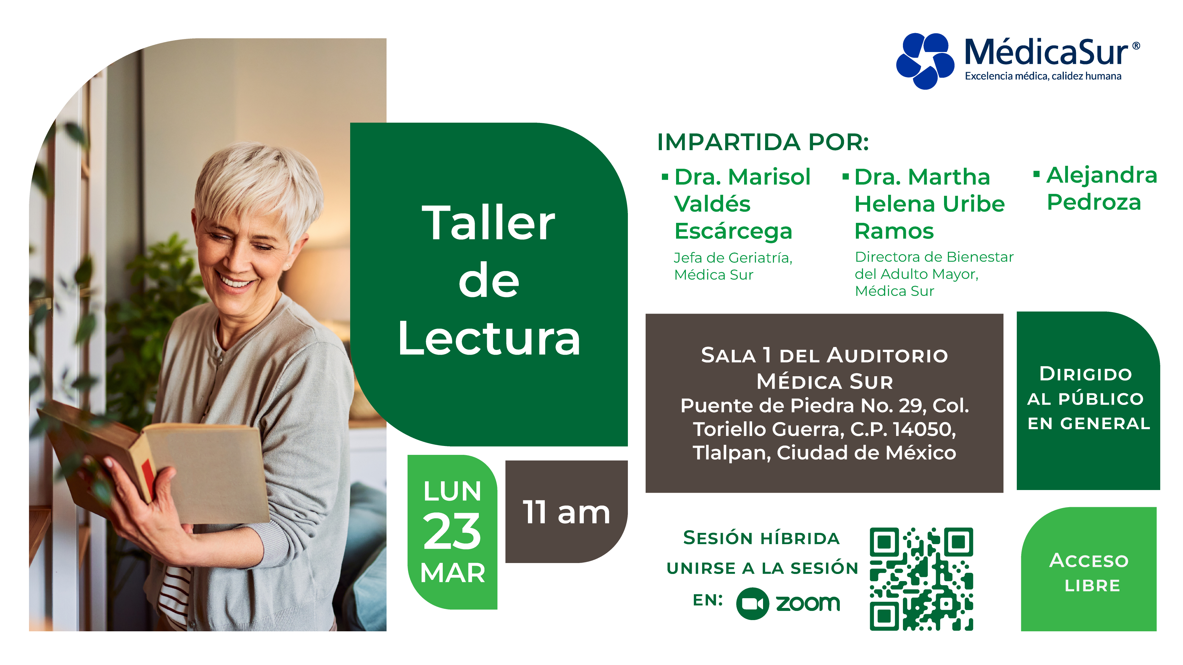 Taller de lectura del Adulto Mayor